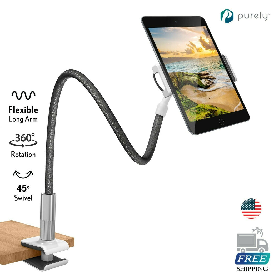 Purely Gooseneck Phone & Tablet Holder Deluxe | 39” Flexible Arm, Clip Mount 4