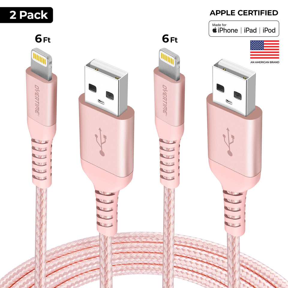 Overtime 4Ft iPhone Charger Cord | Apple MFI Certified USB to Lightning  Cable - White