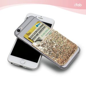 iFab Stick-On Credit Card Wallet Phone Case - Gold - VarietySell