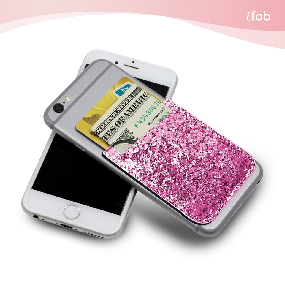 iFab Stick-On Credit Card Wallet Phone Case - Pink - VarietySell