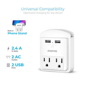 Socket Shelf - USB Wall Charger with 2 USB Charging Ports - VarietySell