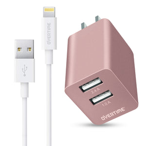 Dual USB Home Charger 2.4A With 4Ft Lightning Cable - VarietySell