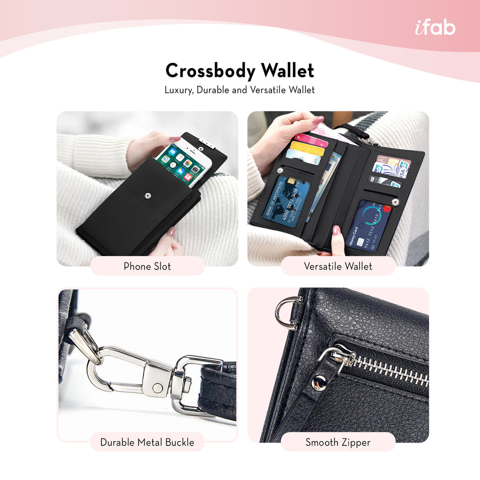 XB Womens RFID Leather Crossbody Card Wallets Cell Phone Purse