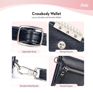 iFab Crossbody Purse Bag For Women Black - VarietySell