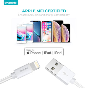 Overtime Apple MFi Lightning Cable 10Ft - White